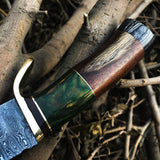 New Custom Handmade Damascus Steel Hunting Knife