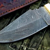 Full Tang Custom Handmade Twist Damascus Steel Hunting Knife
