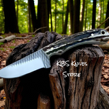 Western Knife – Rasp Steel 7.5" Full Tang with Antler Horn Handle & Leather Sheath