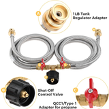 Propane Two Way Y Splitter Adapter Hose