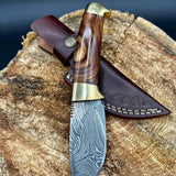 Skinning Blade Damascus Steel Knife with Rosewood Handle, 8-inch
