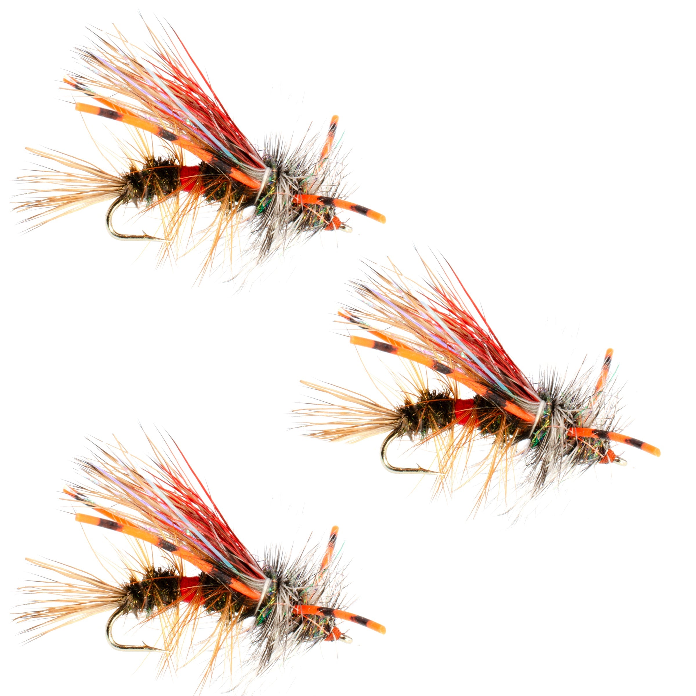 dry fly fishing setting hook 3 Pack Kaufmann's Royal Crystal Stimulator Rubber Legs Dry Fly - Hook