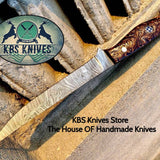 Utility Knife – Damascus Steel with Epoxy Resin Handle