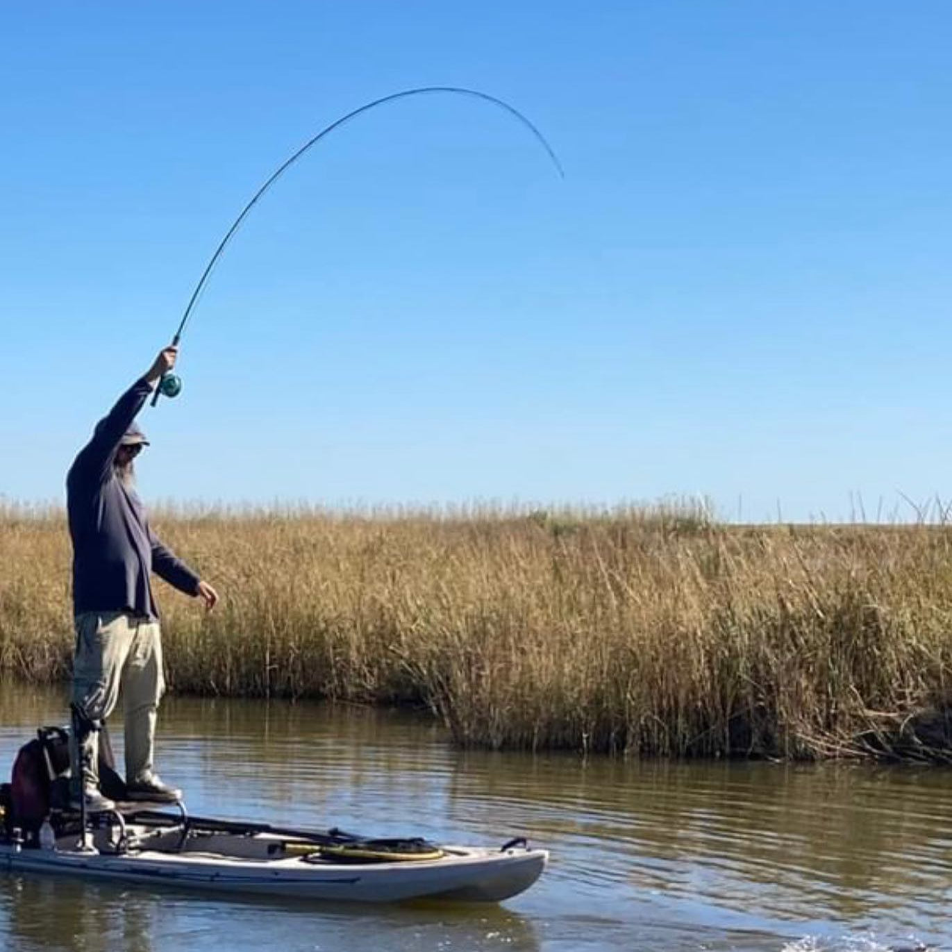 Kayak fly fishing in Louisiana