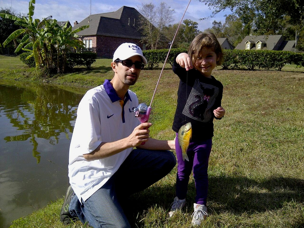 A kid with their first fish