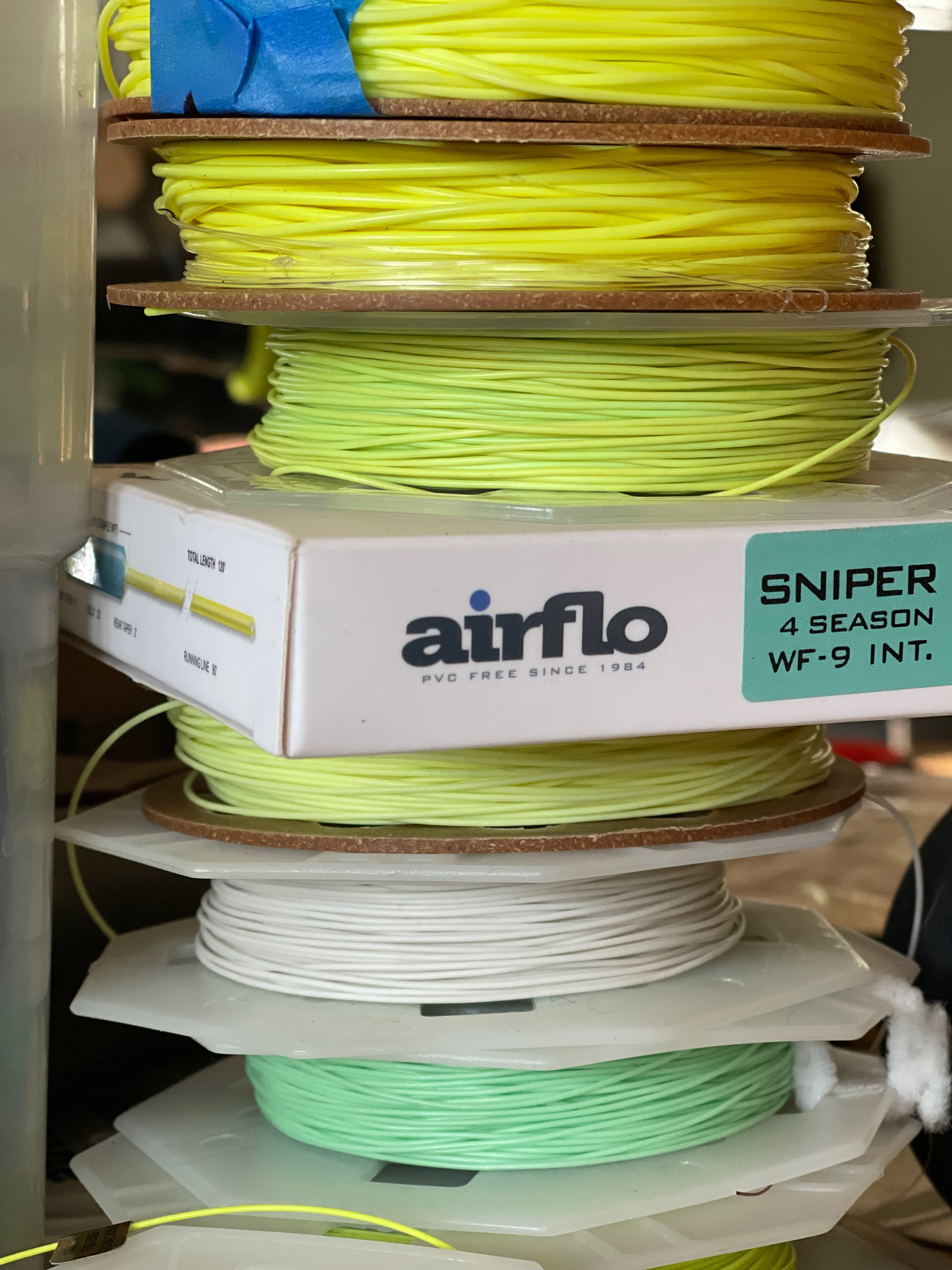 A stack of lines that came off and new ones going on.