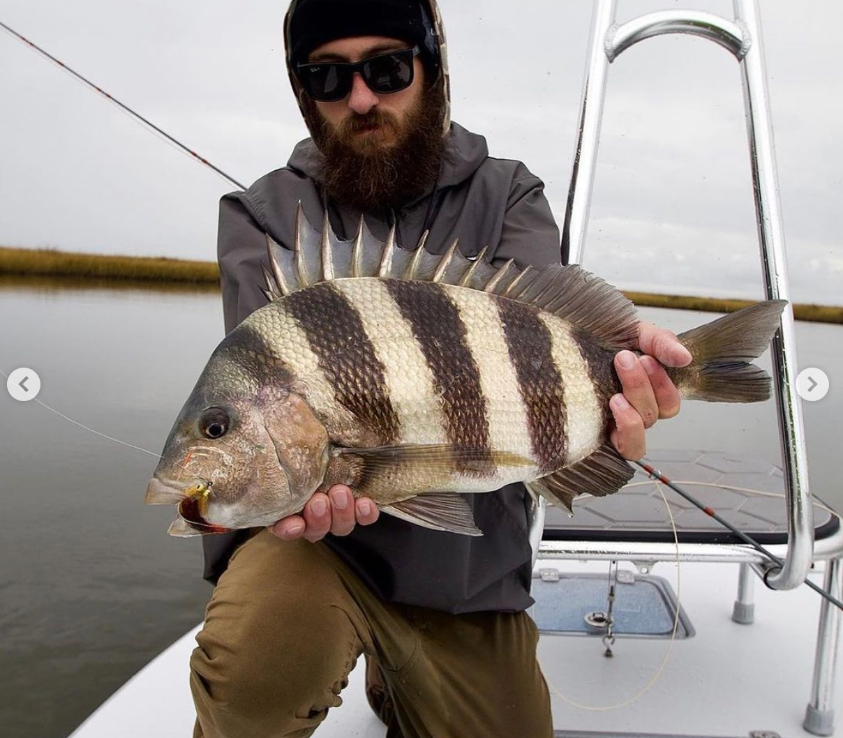 Tanner Richter with a beautiful Sheepshead