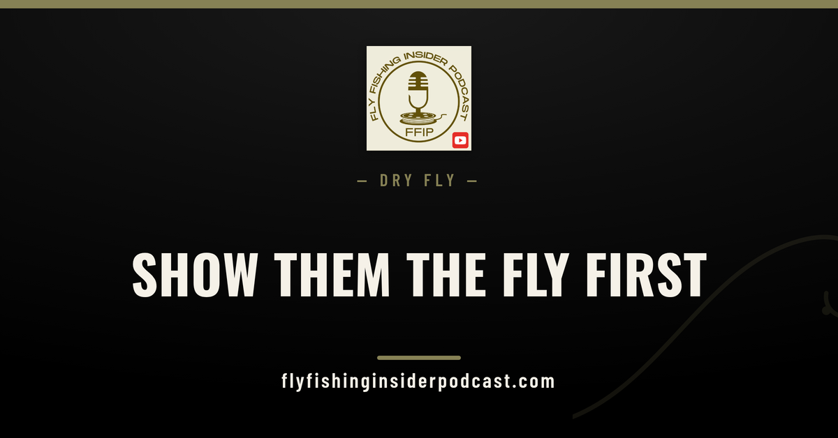 Fly Fishing Insider Podcast cover: Show Them the Fly First, fishing dry flies downstream to spooky trout