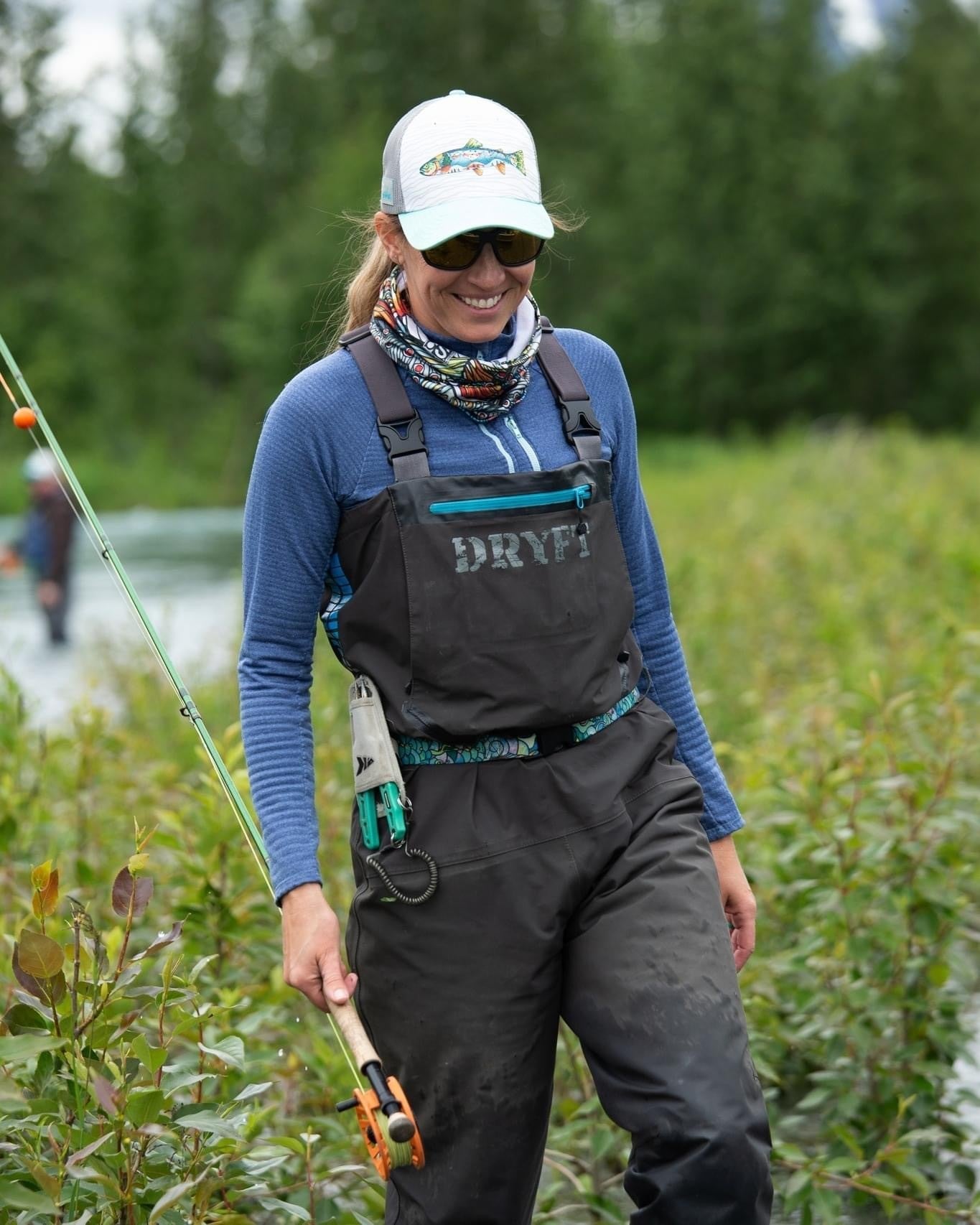 Dallas Voss of Explore Kenai on the bank of the Kenai River, Alaska