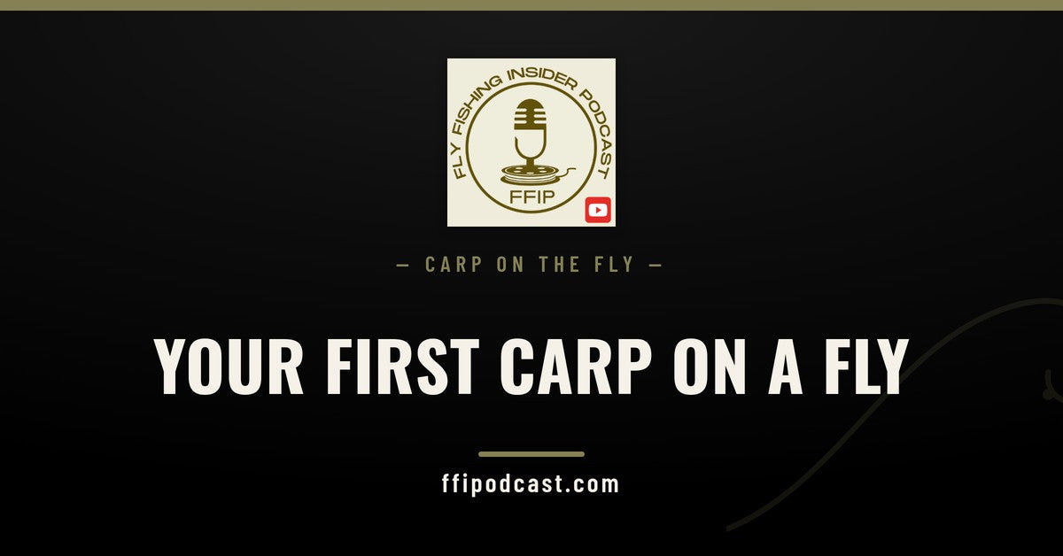 FFIP cover graphic reading "Your First Carp On A Fly" for carp fly fishing for beginners