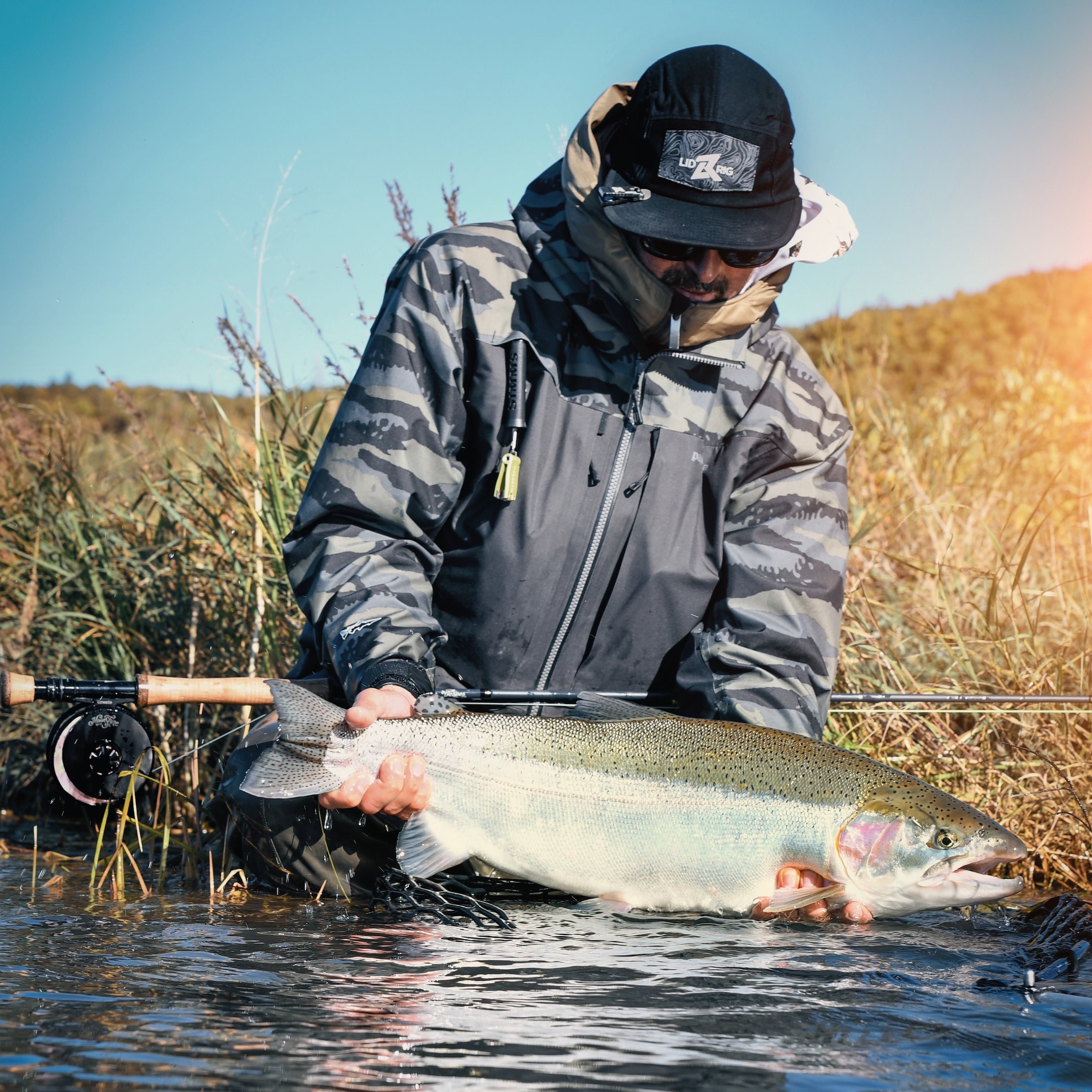 Beautiful rainbow trout caught on an indicator rig