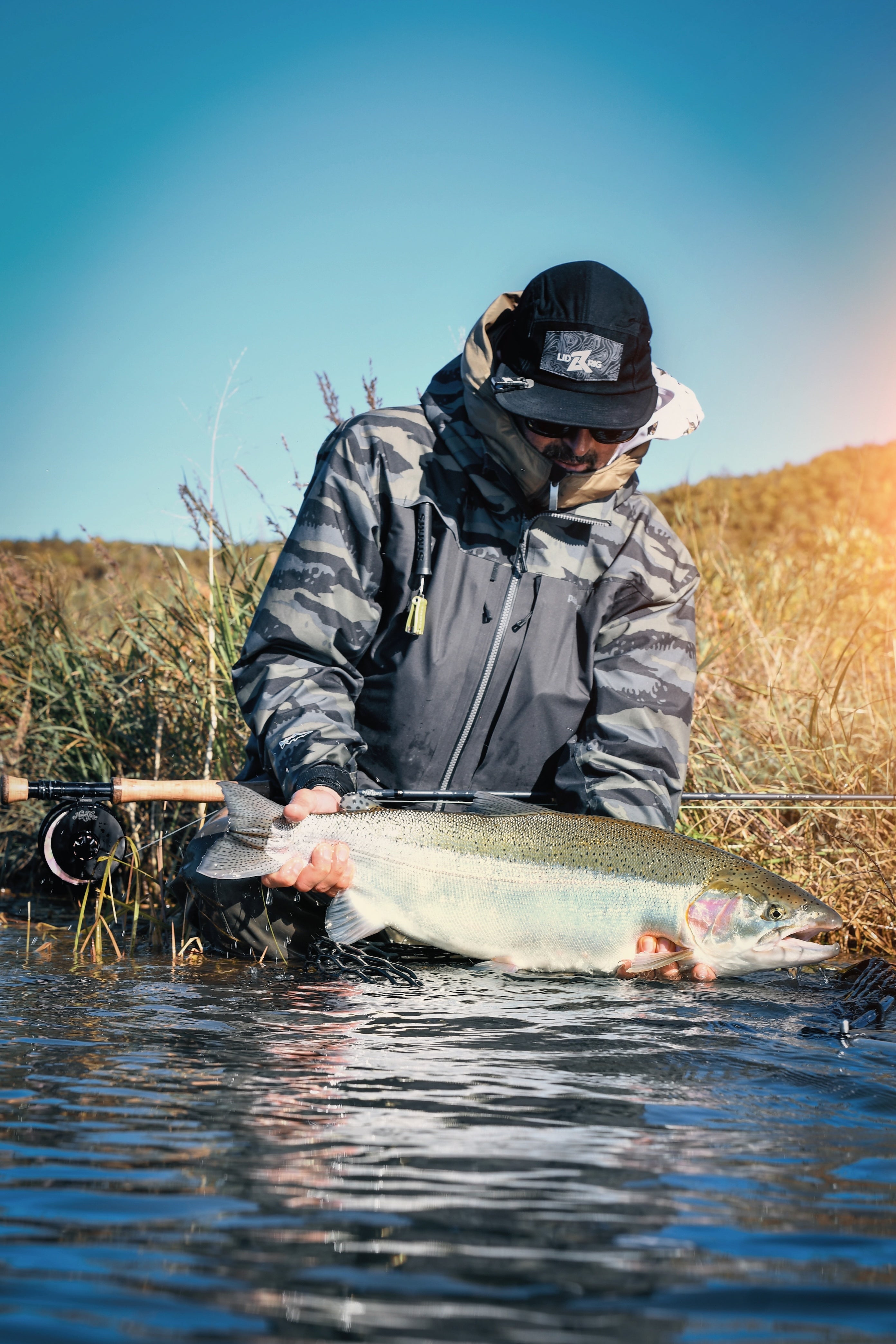 Beautiful rainbow trout caught on an indicator rig