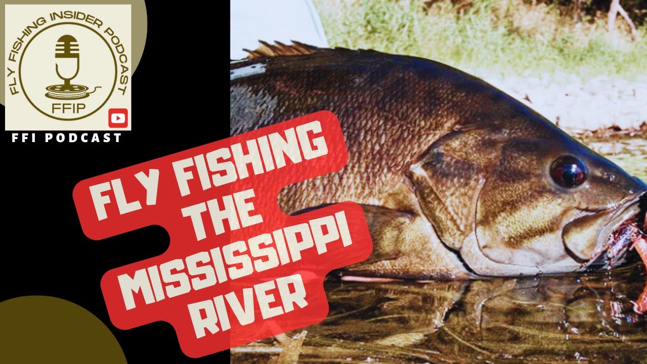 Fly fishing for smallmouth bass from a drift boat on the Mississippi River