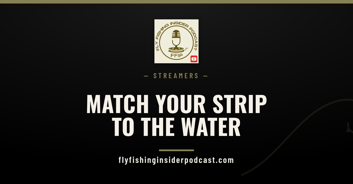 Fly Fishing Insider Podcast cover: matching your streamer retrieve to current speed and water temperature