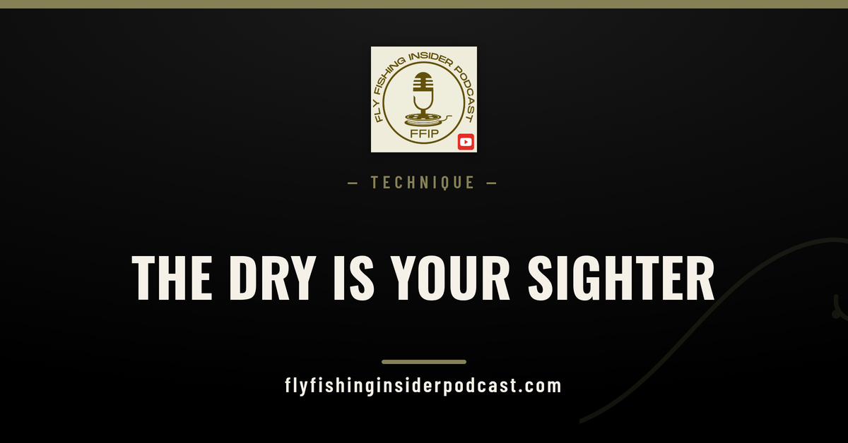 Fly Fishing Insider Podcast cover: The Dry Is Your Sighter, a tight-line dry dropper approach