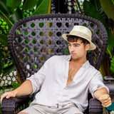 Fedora White Palm Leaf Straw Hat