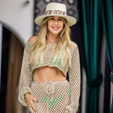 Bucket White Palm Leaf Straw Hat