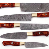 Damascus Kitchen Knives Set