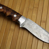 Twist Damascus Steel Skinning Knife