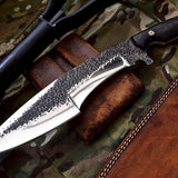 Custom Handmade Hunters Knife with Leather Sheath