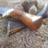 Custom Handmade Hunting Bowie Knife with D2 Steel Blade and Rosewood Handle - 12 Inches
