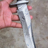 Original Bowie Knife - Full Tang Damascus Steel Blade, Rosewood Handle, Damascus Guards | KBS Knives