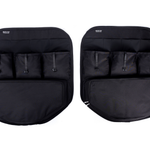 Mercedes Sprinter rear door storage panels, black fabric with upper pocket rows and straps