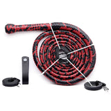 Bull Whip for Sale – Black & Red Leather Whip by KBS Knives Store (4ft to 16ft)