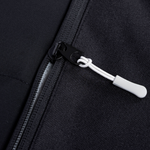 Black Ford Transit storage panel zipper with white pull tab and metal slider