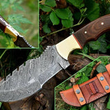 The Knife from the Movie Hunted – 10" Damascus Steel with Micarta Handle