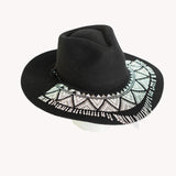 Black Cascading Beaded Hat Necklace