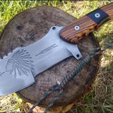 Custom Handmade O1 Tool Steel Tracker Knife with Native American Engraved Blade