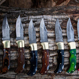 Custom Handmade Damascus Steel Folding Pocket Knife