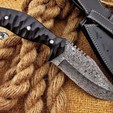 Full Tang Raindrop Damascus Steel Hunting Knife