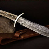 Custom Handmade Damascus Steel Fighter Knife