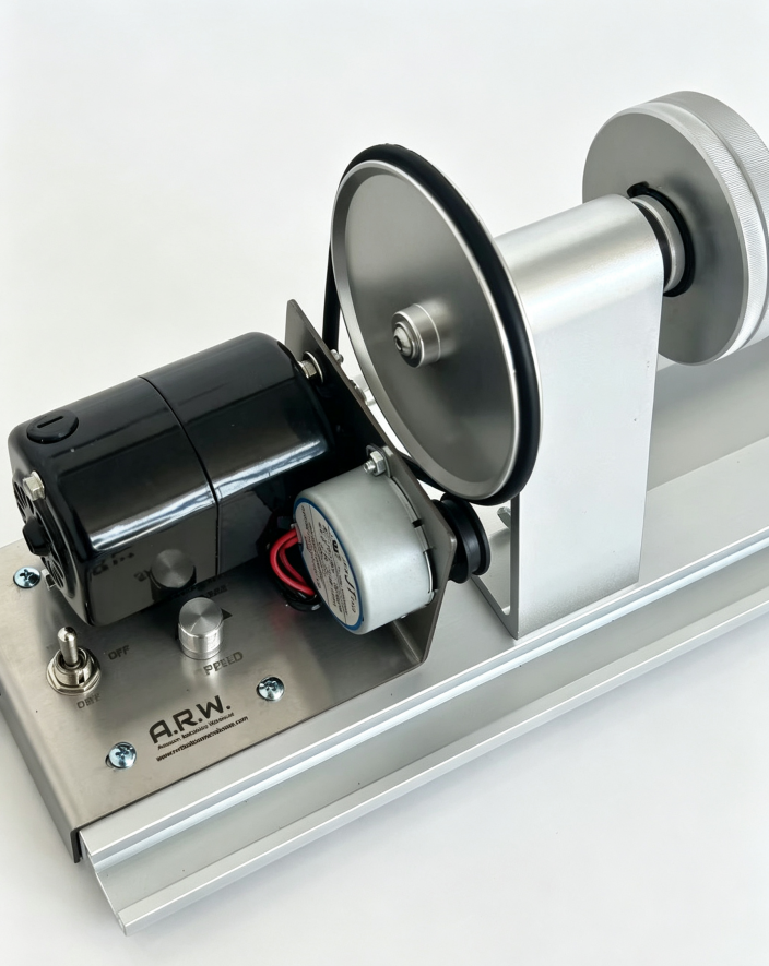 Metal power wrapping and drying machine with side switch and circular drum