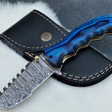 Tactical Defender Folding Pocket Knife – 8" Custom Handmade Damascus Steel Blade with Exotic Pakka Wood Handle