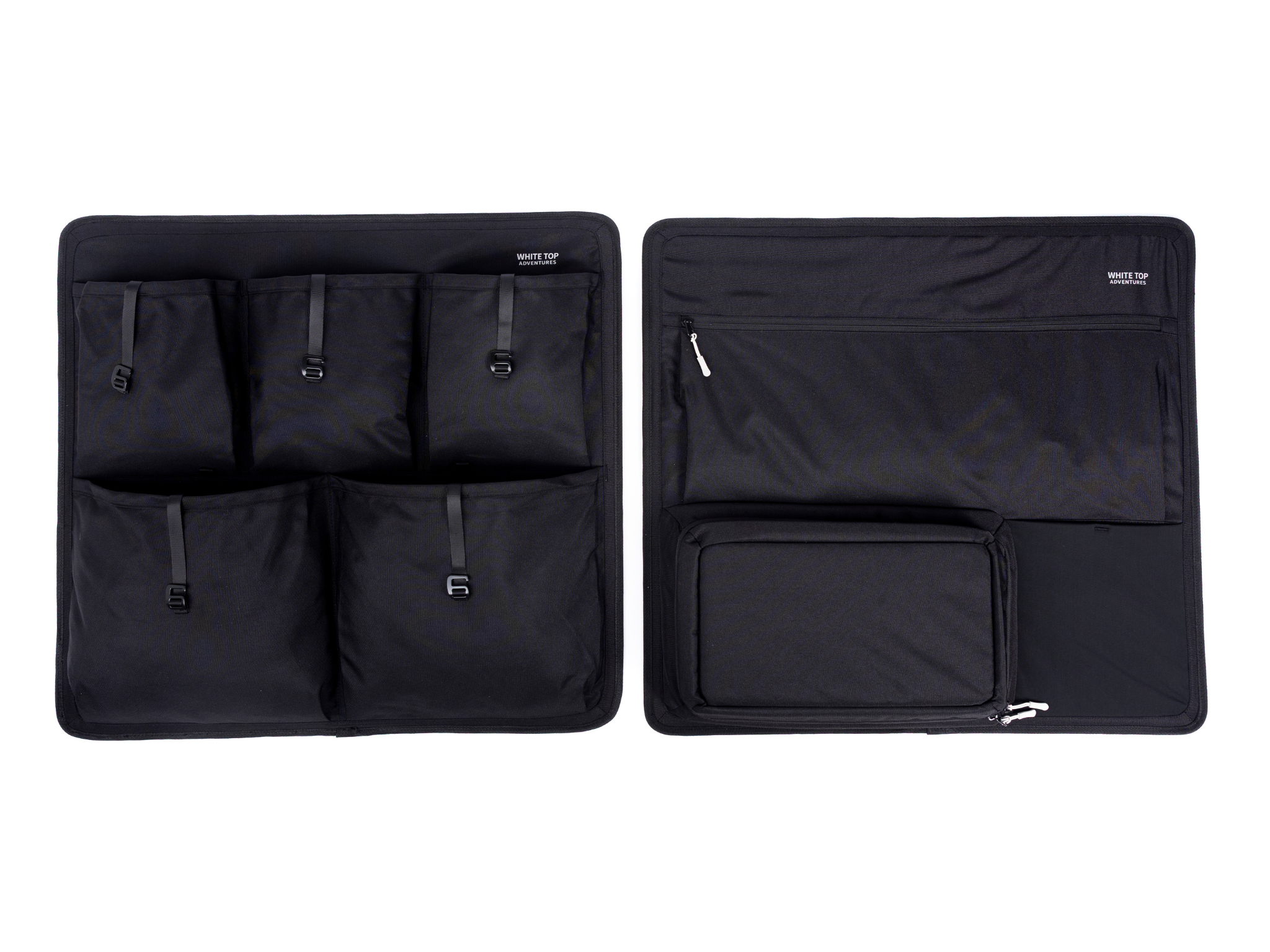 Ram Promaster lower rear door storage panels (pair) in black, multi-pocket organizer