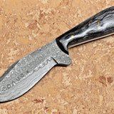 Hand Made Damascus Rain Drop Skinning Knife
