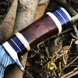 New Custom Handmade Damascus Steel Hunting Skinning Knife