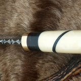 The Artisan's Blade: Custom Handmade Damascus Steel Hunting Knife | Camel Bone & Brass Accents | 9 Inches | KBS Knives