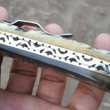 Custom Handmade Damascus Steel EDC Folding Knife With Pocket Clip