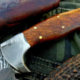 Custom Handmade Damascus Steel Hunting Skinning Camping Knife