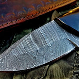 Custom Handmade Damascus Steel Skinner Knife
