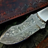 Custom Handmade Damascus Steel Hunting Skinning Knife