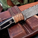 Damascus steel handmade skinning knife