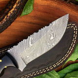 Full Tang Custom Handmade Damascus Steel Hunting Skinning Knife