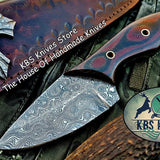 Custom Handmade Damascus Steel Hunting Skinning Knife
