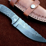 Custom Handmade Full Damascus Steel Skinning Knife