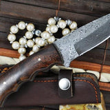Custom Handmade Damascus Steel EDC Skinning Knife